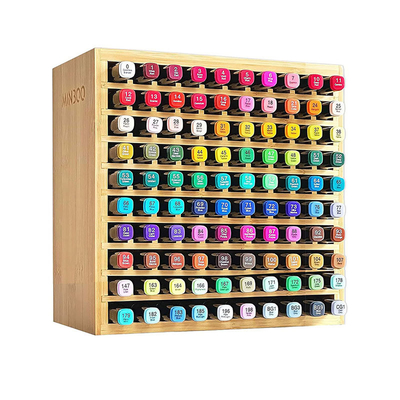 23 x 13.5 x 23CM バンブーマーカーオーガナイザー 100マーカー 美術品 収納ラック