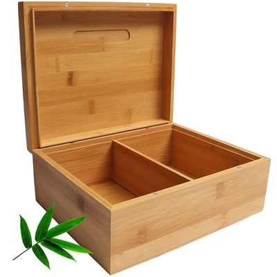 モダンデザインスタイル バンブー 立方箱 蓋と鍵付き タバコ お茶 宝石 25.4x 20.1 x 10.1CM