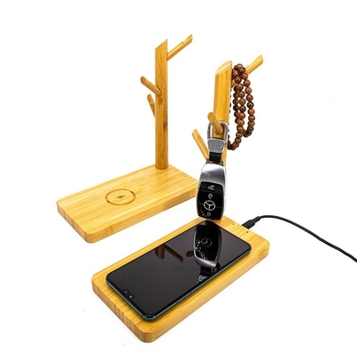 携帯USB充電ステーション 保存用のカスタマイズされた竹ドック充電スタンドホルダー