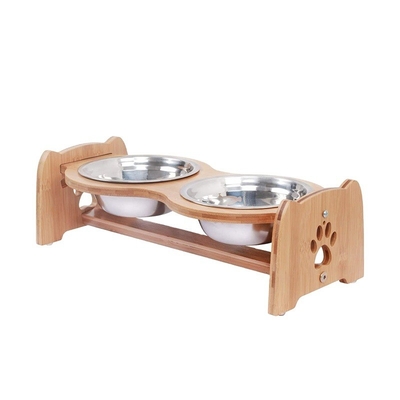 カスタム バンブー PET フィッダー 猫犬用の頸椎 13x19.5x40.6cm