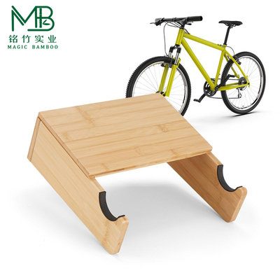 竹製壁掛け屋内自転車ラック（MTBおよびロードバイク用）